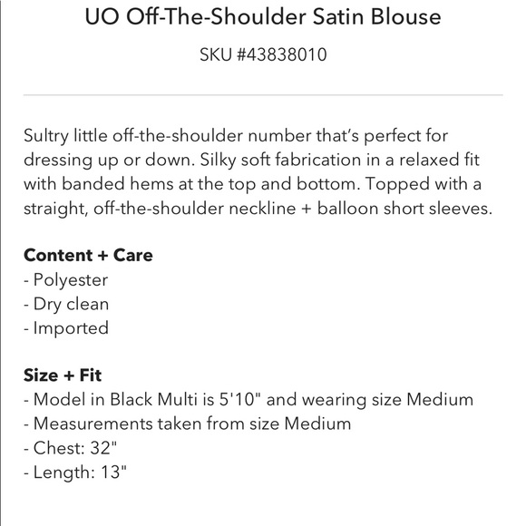 Nwt urban outfitters off the shoulder blouse m - Picture 7 of 8